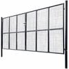 vidaXL Mesh Garden Gate Galvanised Steel 400x175 cm Grey