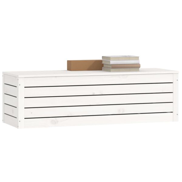vidaXL Storage Box White 109x36.5x33 cm Solid Wood Pine