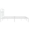 vidaXL Metal Bed Frame without Mattress with Headboard White 150x200cm