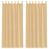 vidaXL Voile Curtains with Rod Pockets 2 pcs Sand