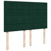 vidaXL Box Spring Bed with Mattress Dark Green 140x190 cm Velvet