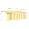 vidaXL Manual Retractable Awning with Blind 4x3m Yellow&White