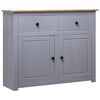 vidaXL Sideboard | Grey and natural wood | Solid pine wood | Large
