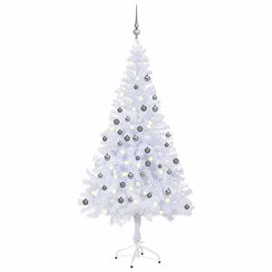 vidaXL Christmas Tree | White | PVC | 180 cm | Ornaments | Fake Christmas Tree