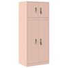 vidaXL Storage Cabinet 2 pcs Pink 60 x 40 x 145 cm Steel Lockable