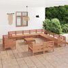 vidaXL 14 Piece Garden Lounge Set Solid Wood Pine Honey Brown