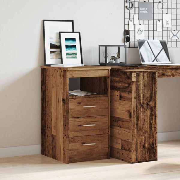 vidaXL Drawer Cabinet Old Wood 40x50x76 cm Engineered Wood