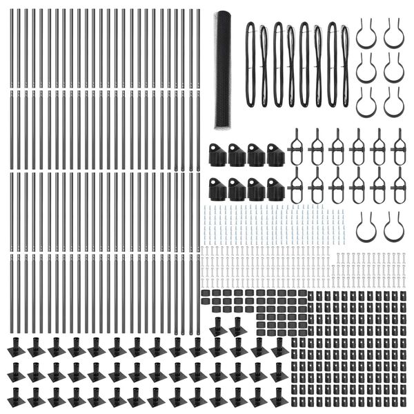 vidaXL Fence Post Grey 100 x 1.2 m (25 mm mesh) Steel and PVC