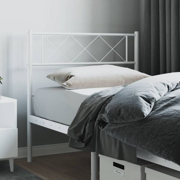 vidaXL Metal Replace Headboard White 107 cm