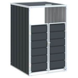 vidaXL Wheelie Bin Storage for Single Bin Anthracite 72x81x115 cm Steel