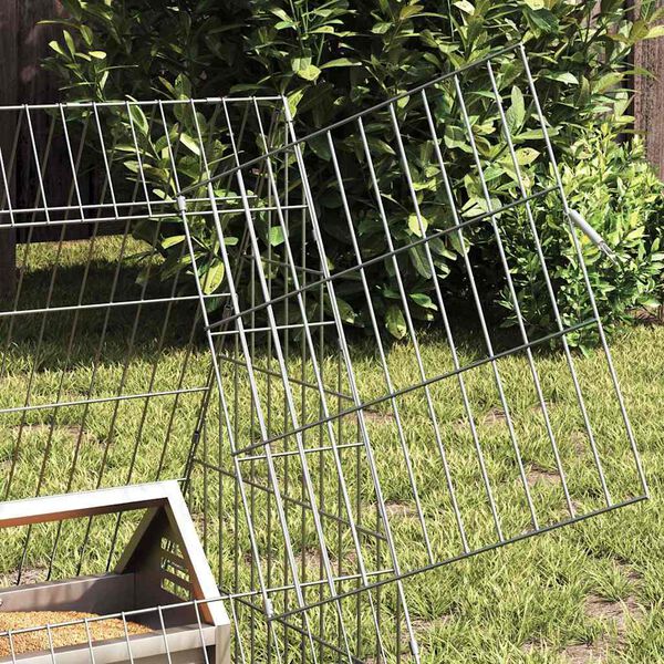 vidaXL Chicken Cage Silver 430 x 55 x 55 cm Galvanised Steel