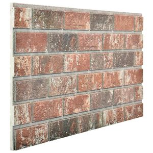 vidaXL Wall Panels 10 pcs 100 x 50 cm Dark Brown and Grey EPS Foam
