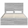vidaXL Bed Frame with Drawer Grey Sonoma 120 x 200 cm Engineer Wood
