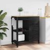 vidaXL Kitchen Trolley Plain Black 84 x 40 x 88.5 cm