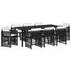 vidaXL Garden Dining Set 9 pcs Black Powder-Coated Steel
