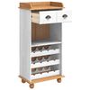 vidaXL Wine Cabinet ASKIM White with Honey Top 57 x 37 x 114 cm