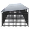 vidaXL Outdoor Dog Kennel with Roof Steel 18.77 m&sup2;
