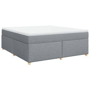 vidaXL Box Spring Bed with Mattress Light Grey 180x200 cm Fabric