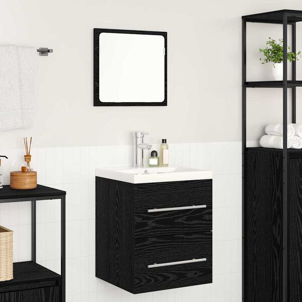 vidaXL Bathroom Sink Cabinet with Drawer Black Oak 41 x 38.5 x 48 cm