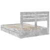 vidaXL Storage Bed Concrete Grey 140 x 190 cm Engineered Wood