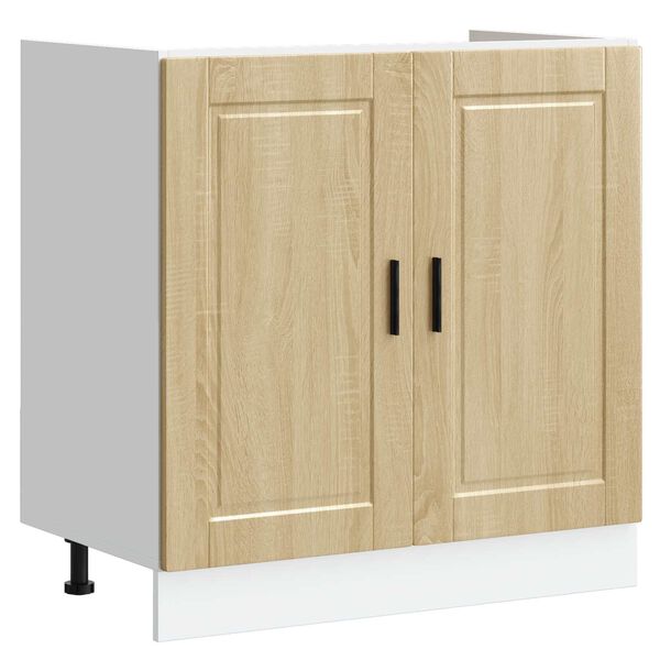 vidaXL Sink Base Cabinet with Door Porto 2 pcs Brown Engineered wood