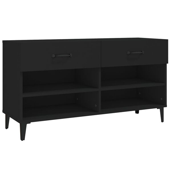 vidaXL Shoe Cabinet Black 102x35x55 cm Engineered Wood
