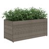 vidaXL Garden Planters with 2 Pots 2 pcs Grey 72x30x32 cm Poly Rattan