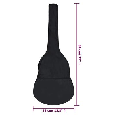vidaXL Guitar Bag for 1/2 Classical Guitar Black 94x35 cm Fabric