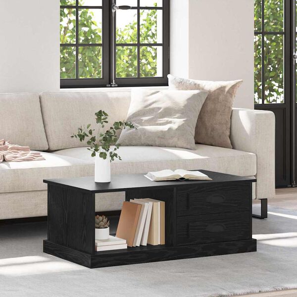 vidaXL Coffee Table Black Oak 90 x 50 x 35 cm Engineered Wood