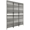 vidaXL Room Divider 3 Panels Grey Poly Rattan