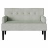 vidaXL Bench Light Grey 112 x 65.5 x 75 cm Velvet