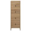 vidaXL Chest of Drawers 30x30x90 cm Solid Wood Teak