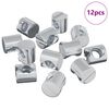 vidaXL Barrel Nuts 12 pcs Silver M6 x 12 mm (Thread Diameter x H)