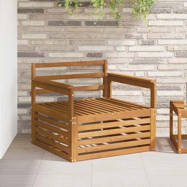 vidaXL 2 Piece Sofa with Armrests Solid Acacia Wood Natural