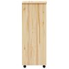 vidaXL Rolling Cabinet with Drawers MOSS Clear Varnish Solid Pine wood