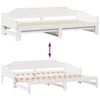 vidaXL Daybed with Trundle without Mattress White 90x200 cm Solid Wood