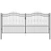 vidaXL Fence Gate with Spear Top KAMPEN 404 x 175 cm Steel Grey