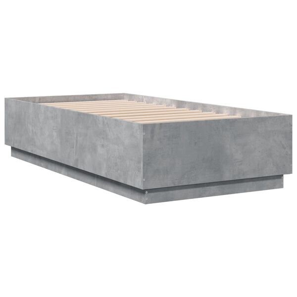 vidaXL Bed Frame without Mattress Concrete Grey 75x190 cm Small Single