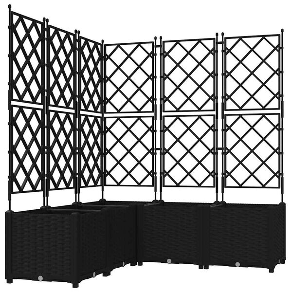 vidaXL Garden Planter 5 pcs Black 120 x 120 x 143 cm Steel