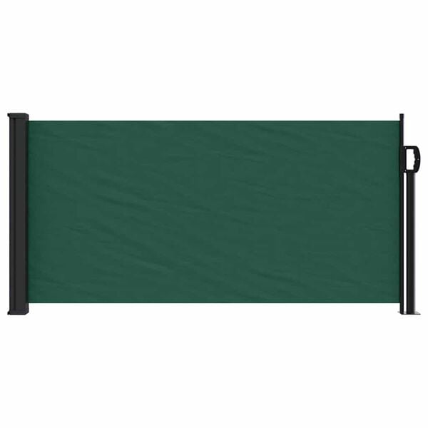vidaXL Retractable Side Awning Dark Green 100x300 cm