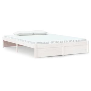 vidaXL Bed Frame without Mattress White Solid Wood 140x200 cm