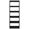 vidaXL Book Cabinet/Room Divider Black 60x30x167.5 cm Solid Wood Pine