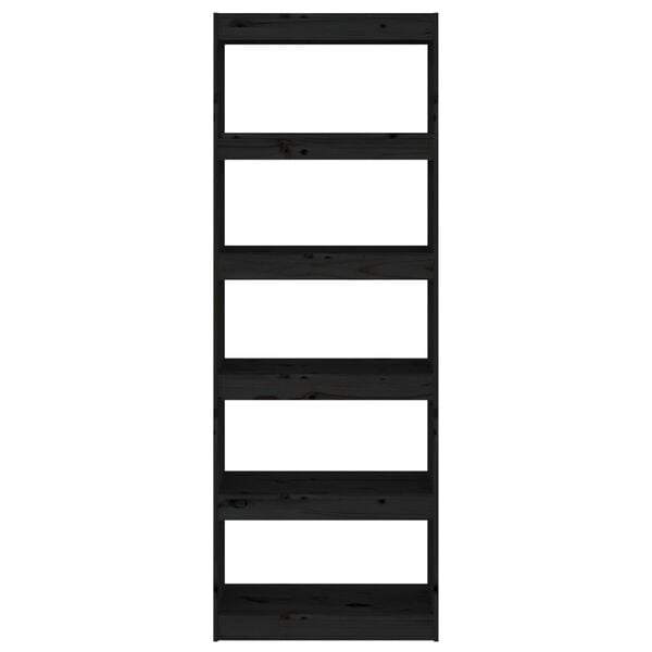 vidaXL Book Cabinet/Room Divider Black 60x30x167.5 cm Solid Wood Pine
