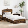 vidaXL Storage Bed with Drawer Smoked Oak 90 x 200 cm Engineered Wood