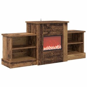 vidaXL Electric Fireplace Old Wood 110 x 30 x 50 cm Engineered wood