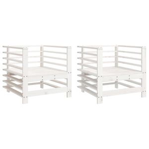 vidaXL Garden Chairs 2 pcs White Solid Wood Pine
