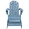 vidaXL Garden Adirondack Chair with Ottoman Solid Fir Wood Blue