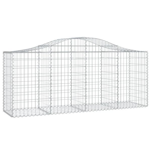 vidaXL Arched Gabion Baskets 9 pcs 200x50x80/100 cm Galvanised Iron