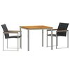 vidaXL Garden Dining Set 3 pcs Solid Acacia Wood and Stainless Steel