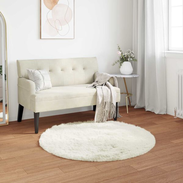vidaXL Faux Sheepskin Rug Tafalla White &Oslash; 120 cm Polyester
